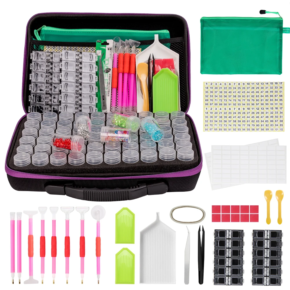 5D hobby diamond inlaid embroidery accessories 142 pieces of diamond painting storage box diamond painting accessories