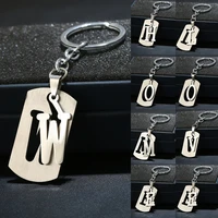 1pc concise pendant letter accessories alloy stainless steel keychain zinc creative personality key