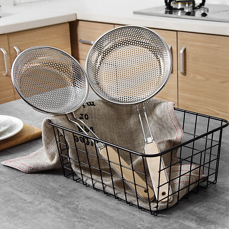 1 шт. дуршлаг с деревянной ручкой из нержавеющей стали ситечко для приготовления