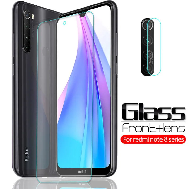 Защитное стекло 2 в 1 для redmi note 8 T защита экрана закаленное xiaomi pro 8a пленка камеры