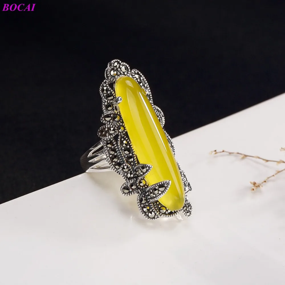 Женские открытые кольца из тайского стерлингового серебра S925 пробы с гранатом