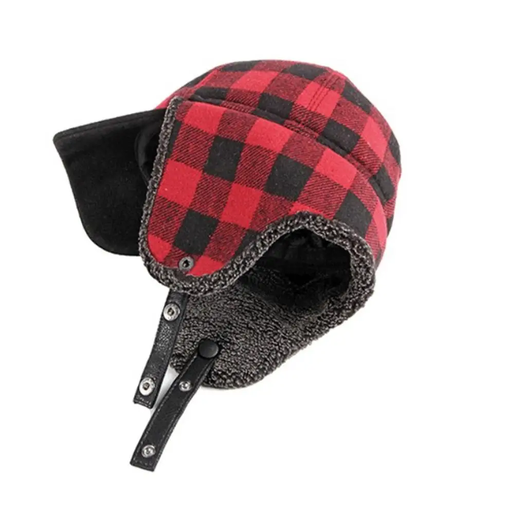 Уличная зимняя меховая шапка бомбер для защиты от холода и снега утолщенная