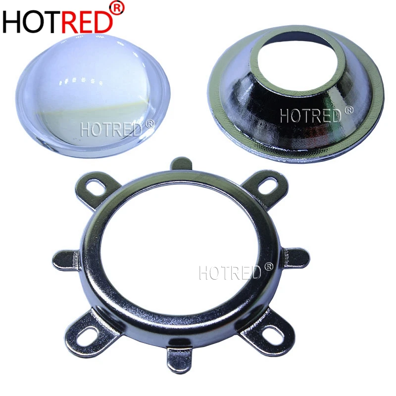 1 комплект 10W округлая форма COB 44 мм Светодиодные стеклянные линзы 60 градусов + 50