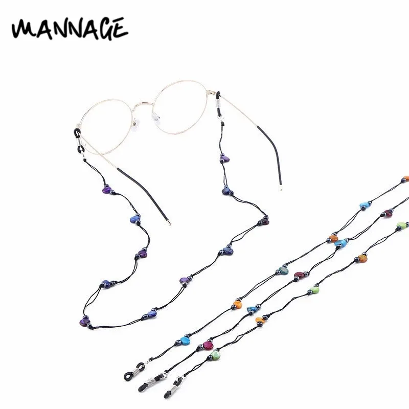 Модная цепочка для очков декоративные ремешки с цветными бусинами нескользящие
