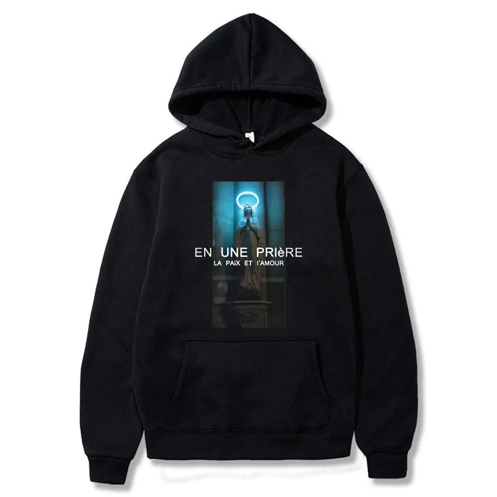 

2020 Winter Virgin Mary Printed Funny Men's sweatshirt men Hoodies women Unisex Hip Hop Casual Hooded Tops Harajuku Streetwear