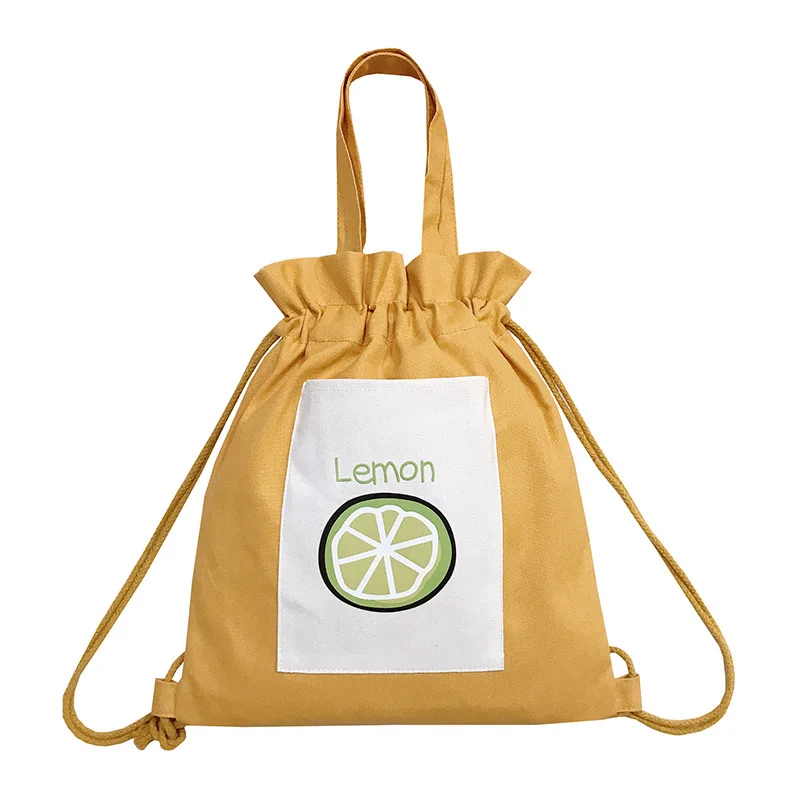 

2020 New Fashion Canvas Drawstring School Bags hand Bag Portable Casual String Knapsack for Mochila Saco Backpack for teen