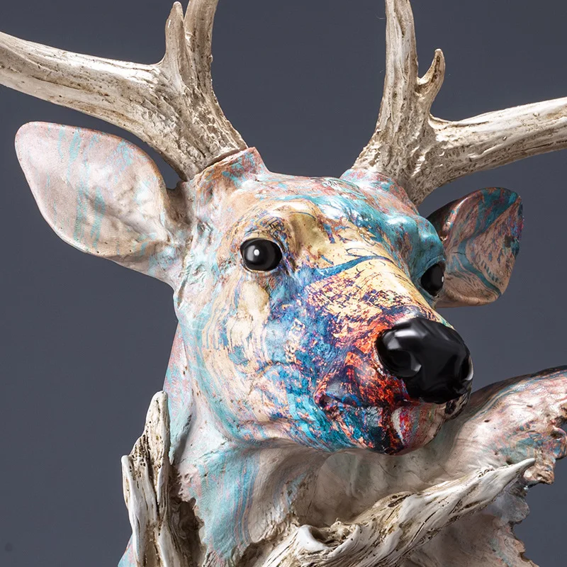 

[MGT]Nordic ornament decoration resin simulation deer head statue home office creative decoration crafts