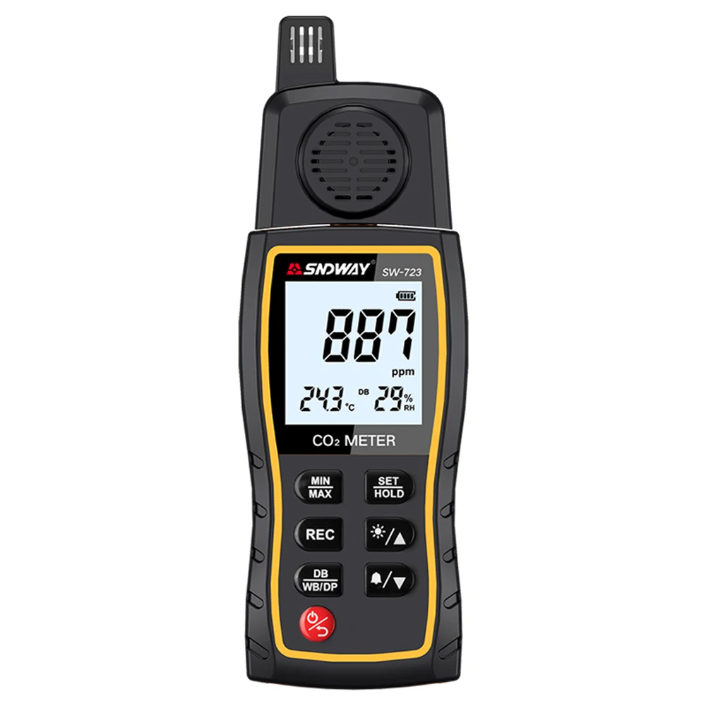 

Gas Analyzer Handheld Carbon Dioxide Detector CO2 Gas Concentration Tester Alarm Air Quality Analyzer 0-9999ppm Measuring Range