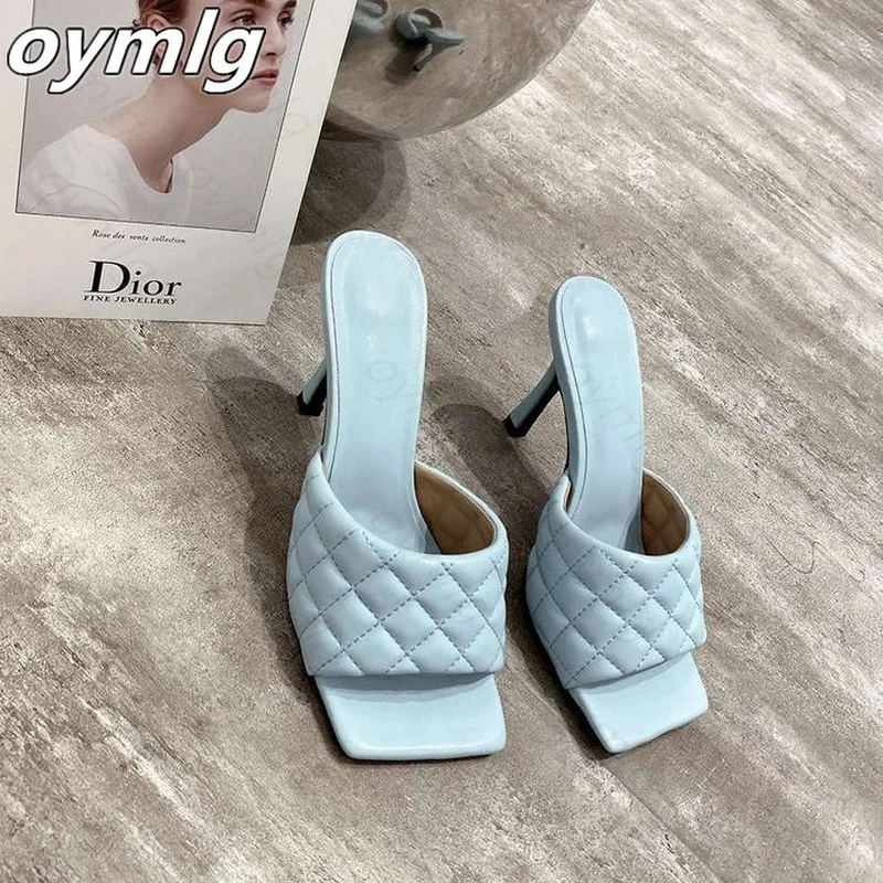 2021 новые женские сандалии с квадратным носком на тонком высоком каблуке 9 см