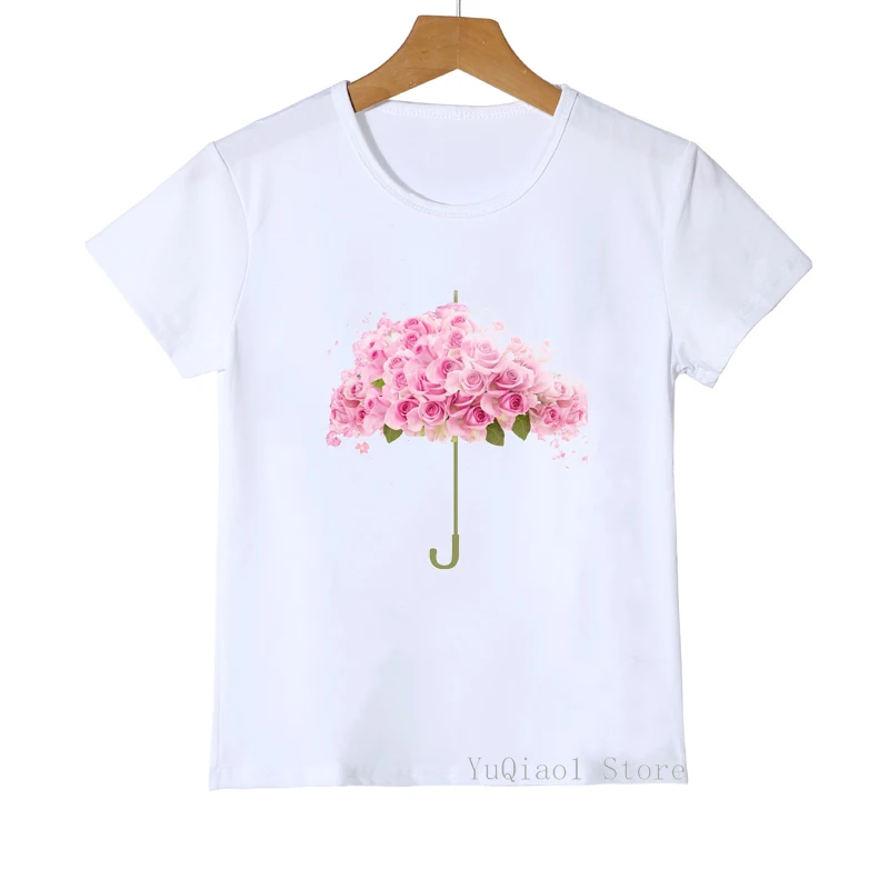 Футболка для девочек с розовым мороженым и цветочным принтом летняя женская