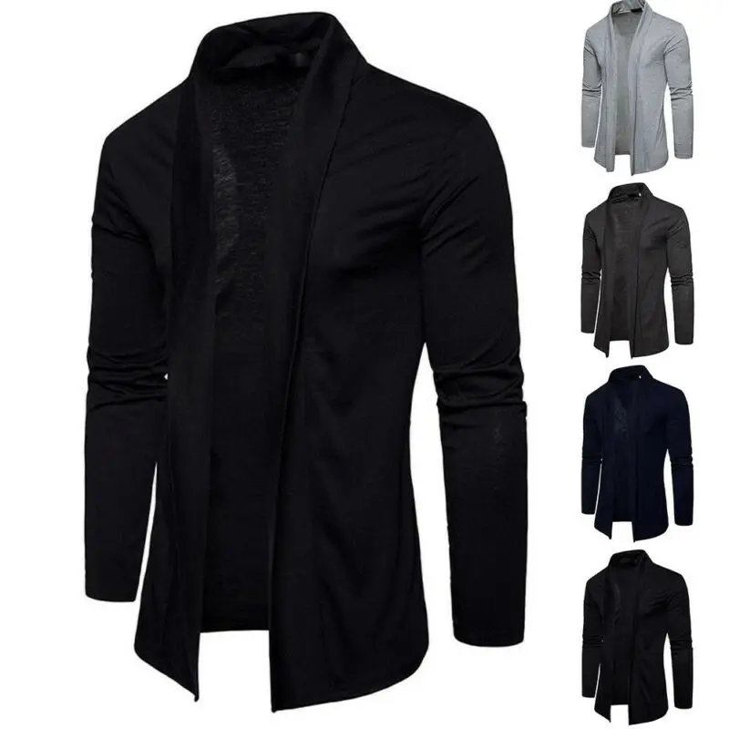 

newMen's Cardigan Long Sleeves Fit Outdoors Casual Sweater Autumn Winter Wear Clothes Daily Wear Thin Wool Solid Color Mens Tops