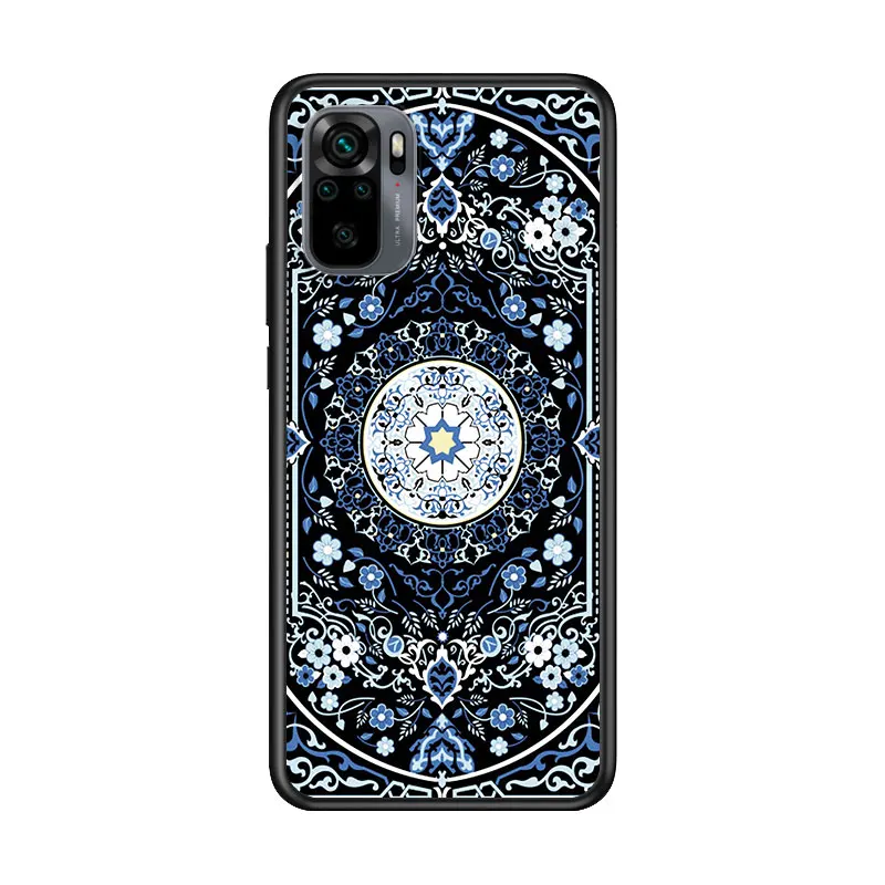 

Persian carpet Floral pattern for Xiaomi Redmi Note 10 10S 9 9T 9S 9Pro Max 8T 8Pro 8 7 6 5 Pro 5A 4X 4 Soft Black Phone Case
