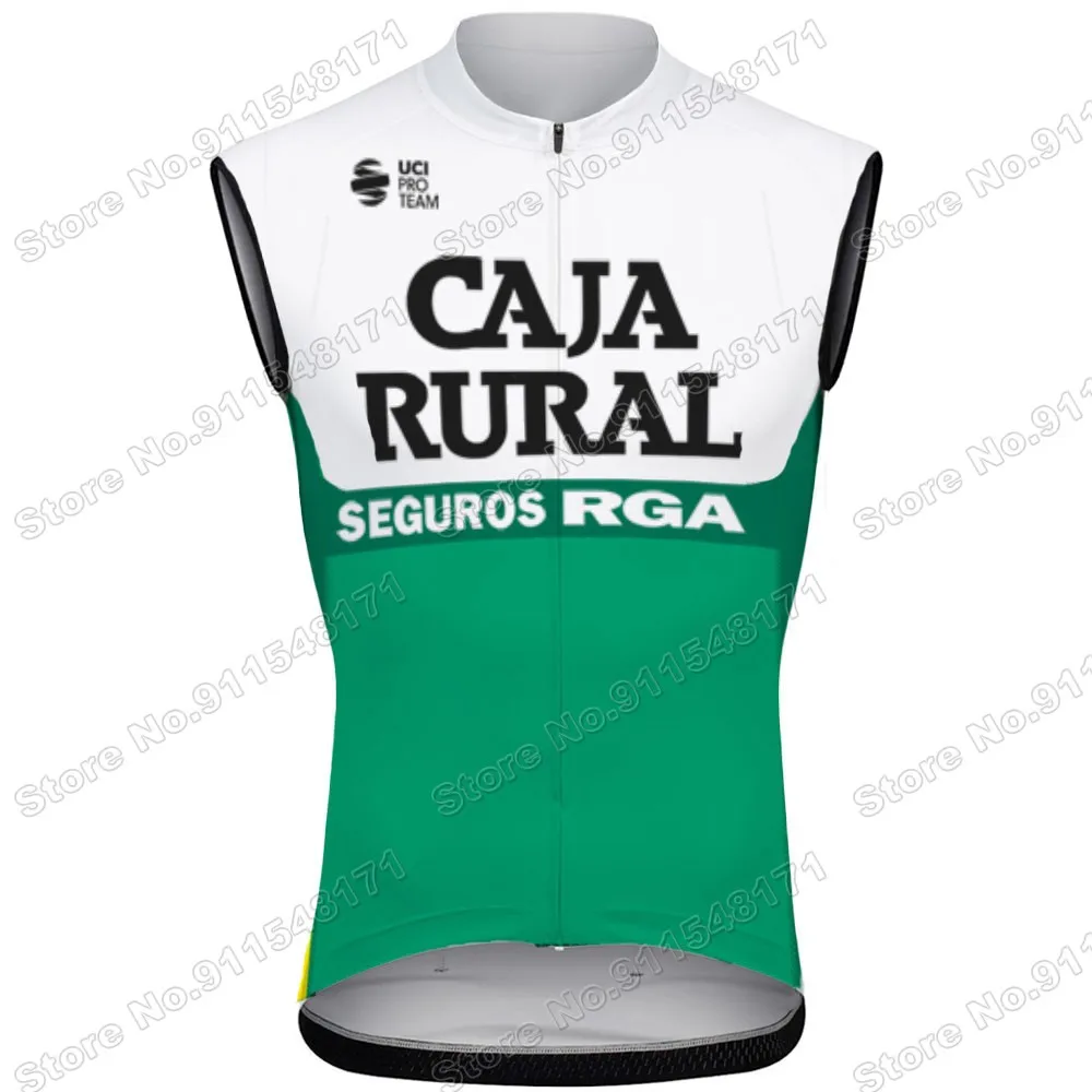 

Caja Rural 2021 Winter Cycling Jersey Mens Sleeveless Jerseys Bicycle Vest Warm Mountain Bike Clothing Maillot Cyclisme Gilet
