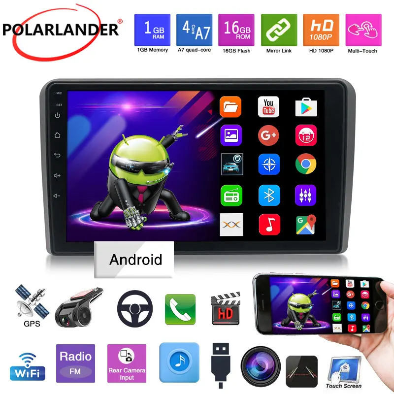 Автомагнитола 9 дюймов 2 Din MP5 плеер Android 1 Гб + 16 ГБ сенсорный экран GPS Wi-Fi Bluetooth 5 0