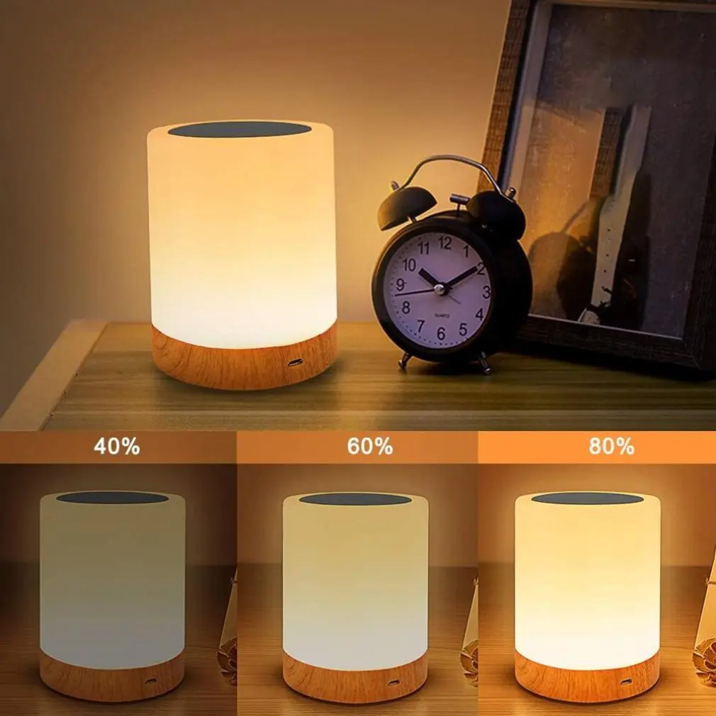 

LED Colorful Portable Eye Protection Sensor Touch Night Light Bedside Lamp Suitable For Bedroom Living Room Baby Room Corridor