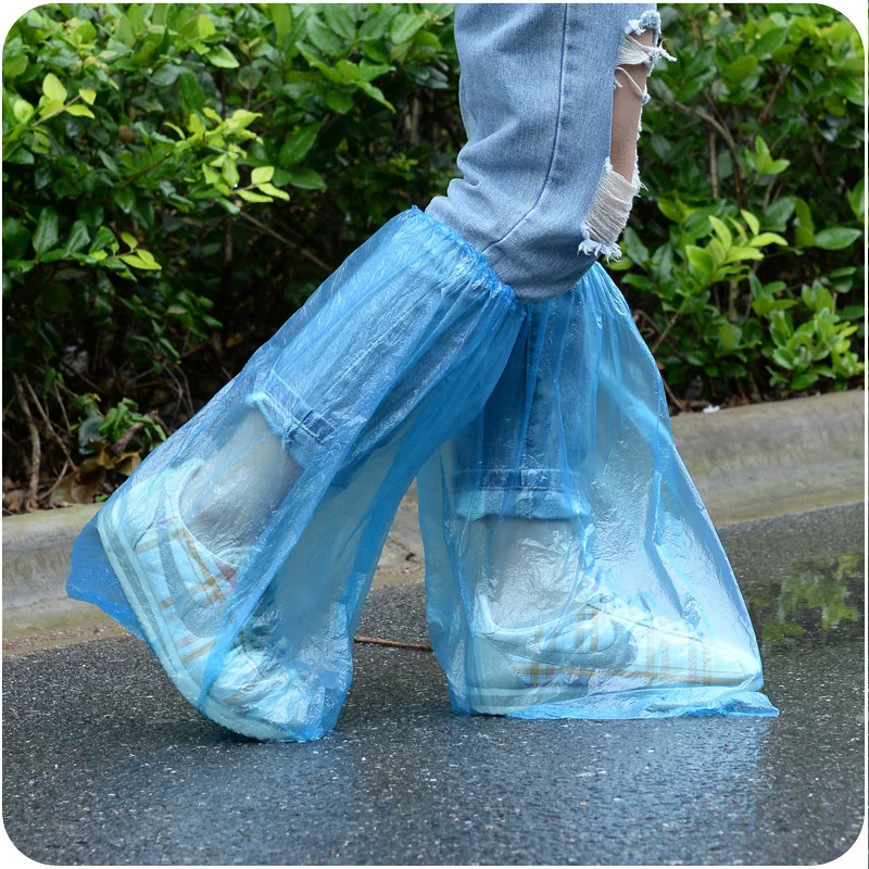 

50 pairs Hot sale Waterproof Anti Slip Boot Covers Plastic Disposable Shoe Covers Overshoes Safety Rain Boots