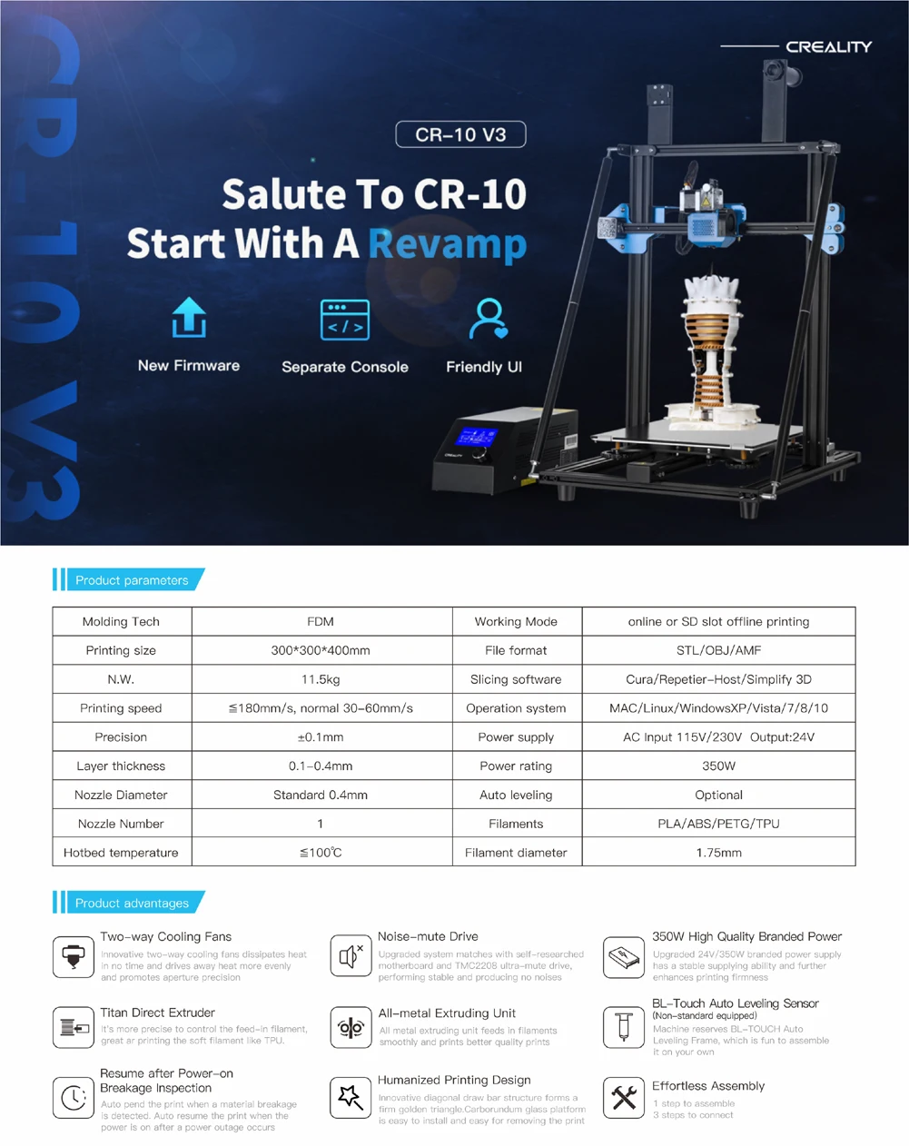 3D принтер Creality устройство для изготовления объемных изделий большие размеры