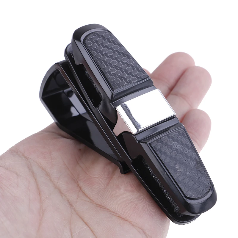 

Car Glasses Clips Carbon Fiber Card Pen Holder 180 Degree Rotate Dual Side Clips Sun Visor Vehicle Accessory Car Organizer Clips