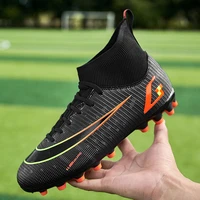 2021new men soccer shoes kids football boots women breathable soccer cleats antiskid grass sports shoes outdoor sneakers 33 46