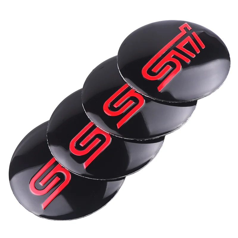 4 шт./лот 56 мм STI логотип наклейки Авто Центральная втулка колеса автомобиля