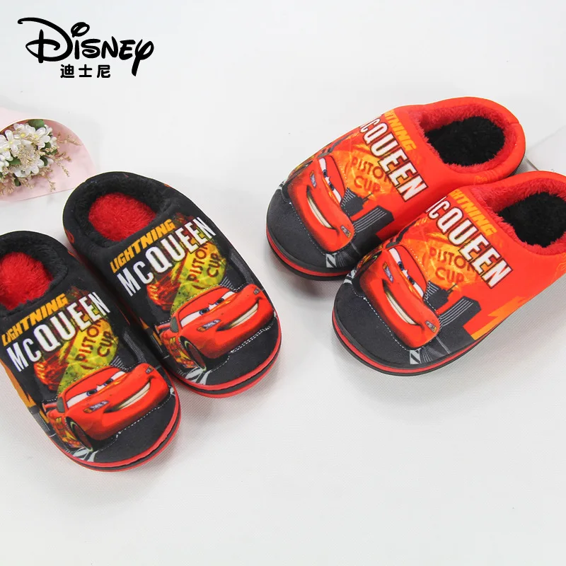 Детские хлопковые тапочки Disney новинка 2019 зимняя Нескользящая домашняя обувь для