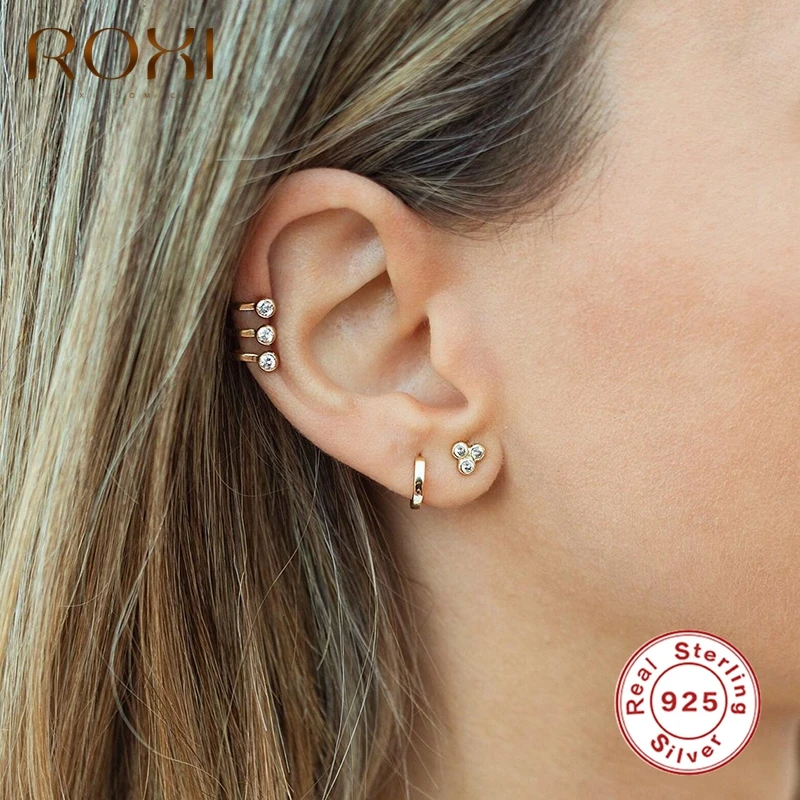 Классические серьги-гвоздики ROXI с искусственными кристаллами для женщин и