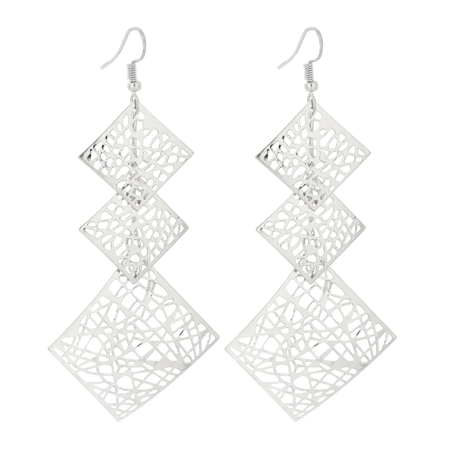 Богемные квадратные Висячие длинные серьги для женщин аксессуары красивые