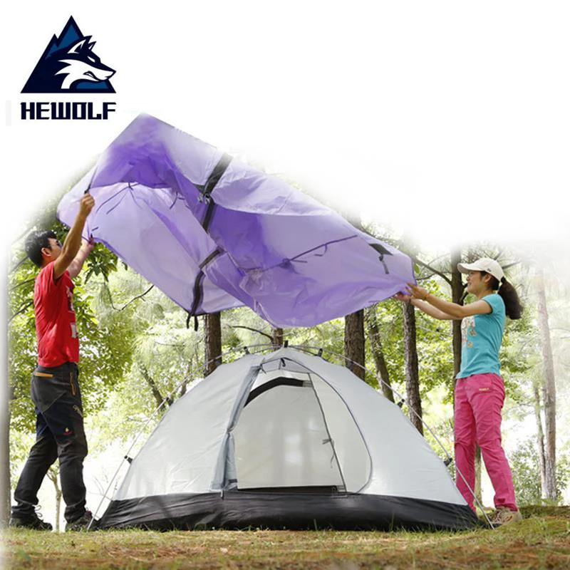 Verkaufen Hewolf 2 Person Wasserdichte Camping Zelte Für Erholung Im Freien Doppel Schicht 4 Jahreszeiten Wandern Angeln Strand Tourist Zelte