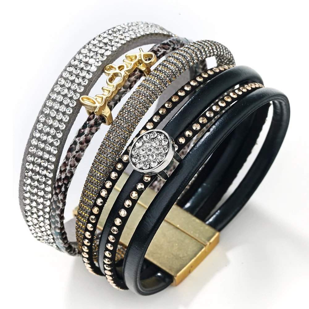 Pulseras Mujer, модный кожаный браслет, магнитные браслеты и браслеты для женщин и мужчин, ювелирное изделие, очаровательный Pulseira masculina