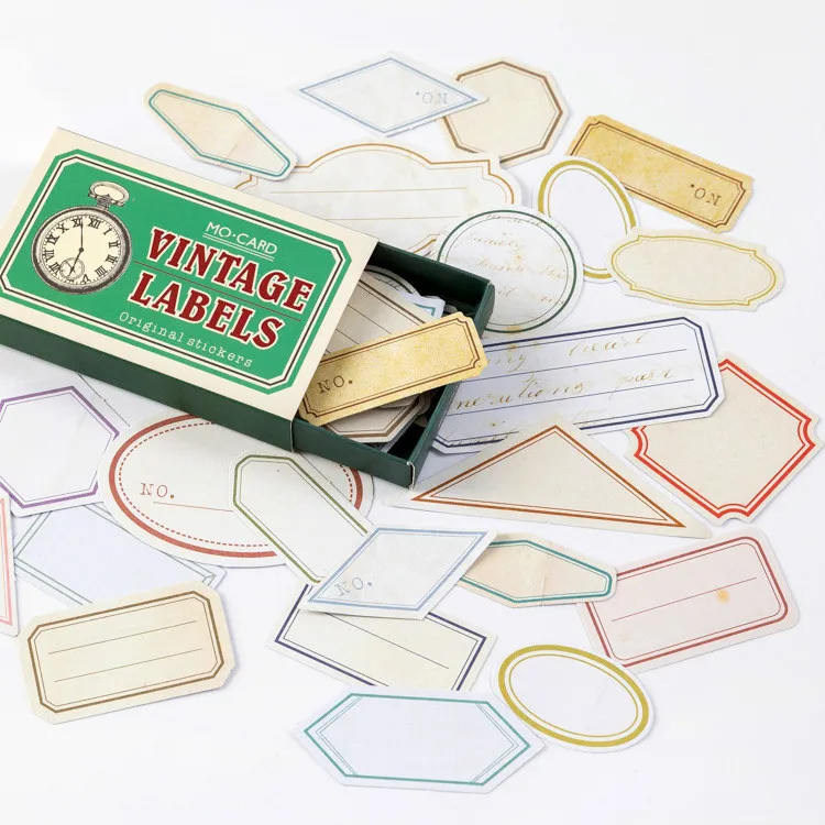 

Matchbox Stickers Retro Pragmatism Hand Account Kraft Paper Self Adhesive Decorative Stickers DIY 8 American Style Stickers