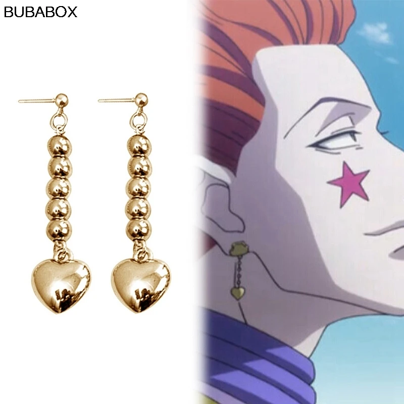 Аниме серьги HUNTER X Hisoka Косплей Золотое сердце косплей костюм