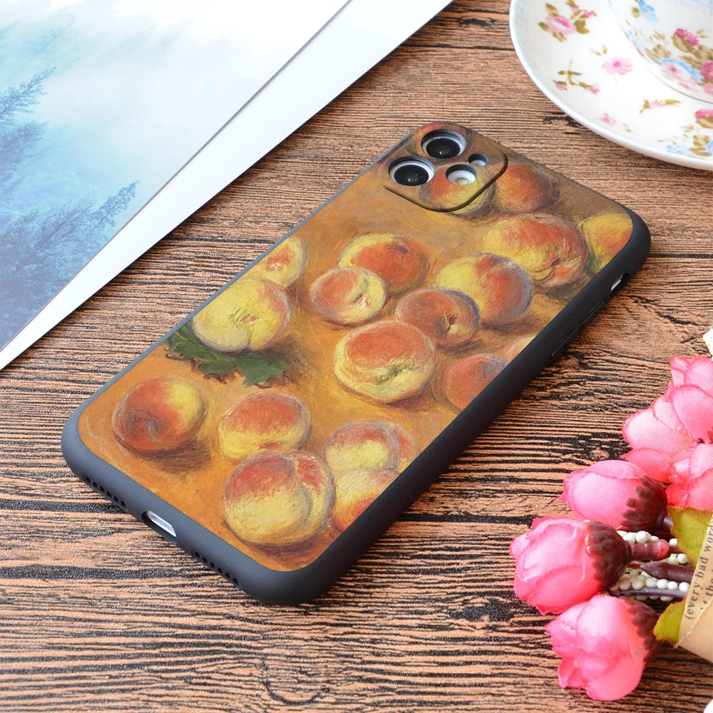 

For iPhone Claude Monet Peaches Print Soft Matt Apple iPhone Case