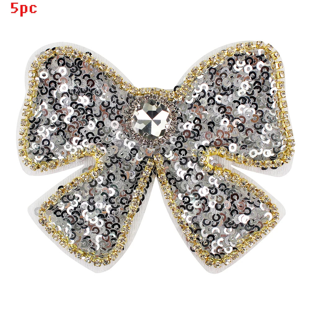 1550white 5pc Ручной гвоздь шарик бант нашивка на галстук платье сочетание колледжа Ветер нашивка с бантом жемчуг аппликация полоса Галстук Узел Брошь Женский 1 шт - Цвет: 1550white 5pc