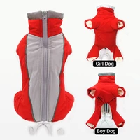 reflective dog overalls winter dog down jacket warm waterproof jumpsuit for small dogs zippered pet clothes snowsuit french bull