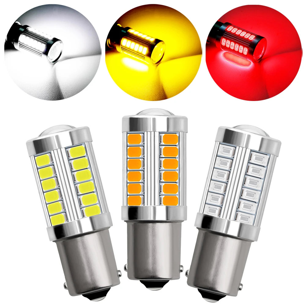 10 шт., Автомобильные светодиодные лампы для указателей поворота, 1156, 1157, 3157, 7443, W21/5 Вт