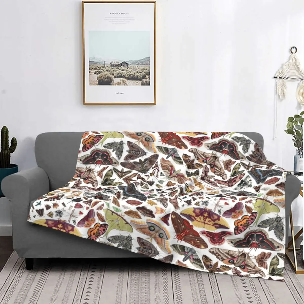 

Moths Of North America Butterflies Blanket Flannel All Season Beautiful Elegant Insect Portable Soft Throw Blankets for Bedding