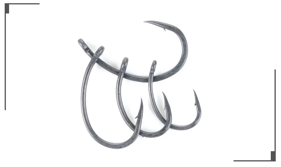 W.P.E Coated hook Fishing Hook Coating 3pack/lot Carp Fishing Hook 2#/4#/6#/8#/ Wide Gape with Micro Barbed Hook Fishing Tackle