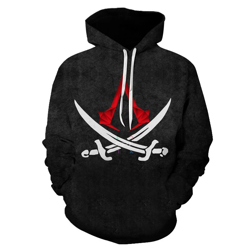 Европейский и пуловер с капюшоном Assassin's creed, худи с 3D принтом в стиле хип-хоп, мужская и женская повседневная одежда, Азиатский Размер 6XL