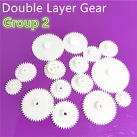 all kinds m0 5 plastic teeth double layer gears reduction gear group 2 deck diy toy robot car helicopter parts dropshipping