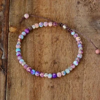 4mm natural purple king stone bracelet jasper bead healing boho friendship galaxy sea sediment anxiety stress relief bracelet