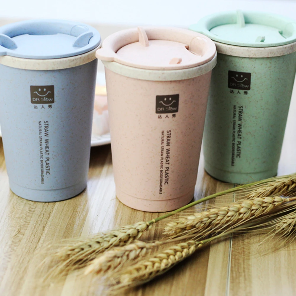 Кухонная Подарочная кружка из пшеничной соломы с двойной изоляцией крышкой