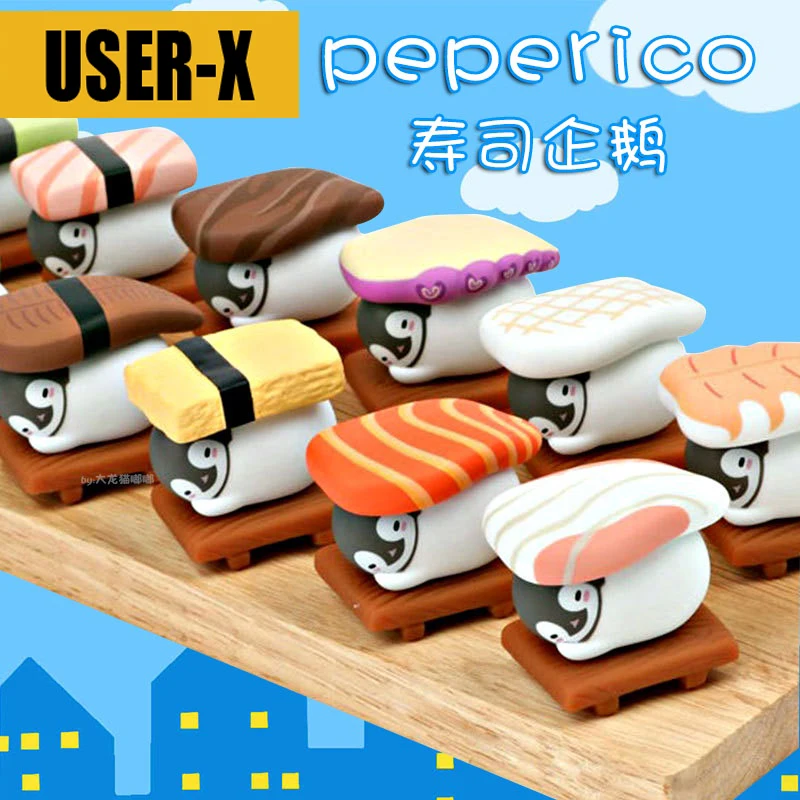 

Peperico random mini figure sushi collection blind box anime penguin doll toys kawaii cute girl gifts present Cartoon Japanesee