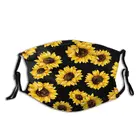 Маска унисекс моющаяся для лица, респиратор с фильтрами для защиты от пыли и солнца, с цветами и подсолнухами