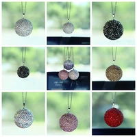 for rhinestone ball full drilling metal chain car pendants auto rearview mirror hanging ornaments car styling accessories