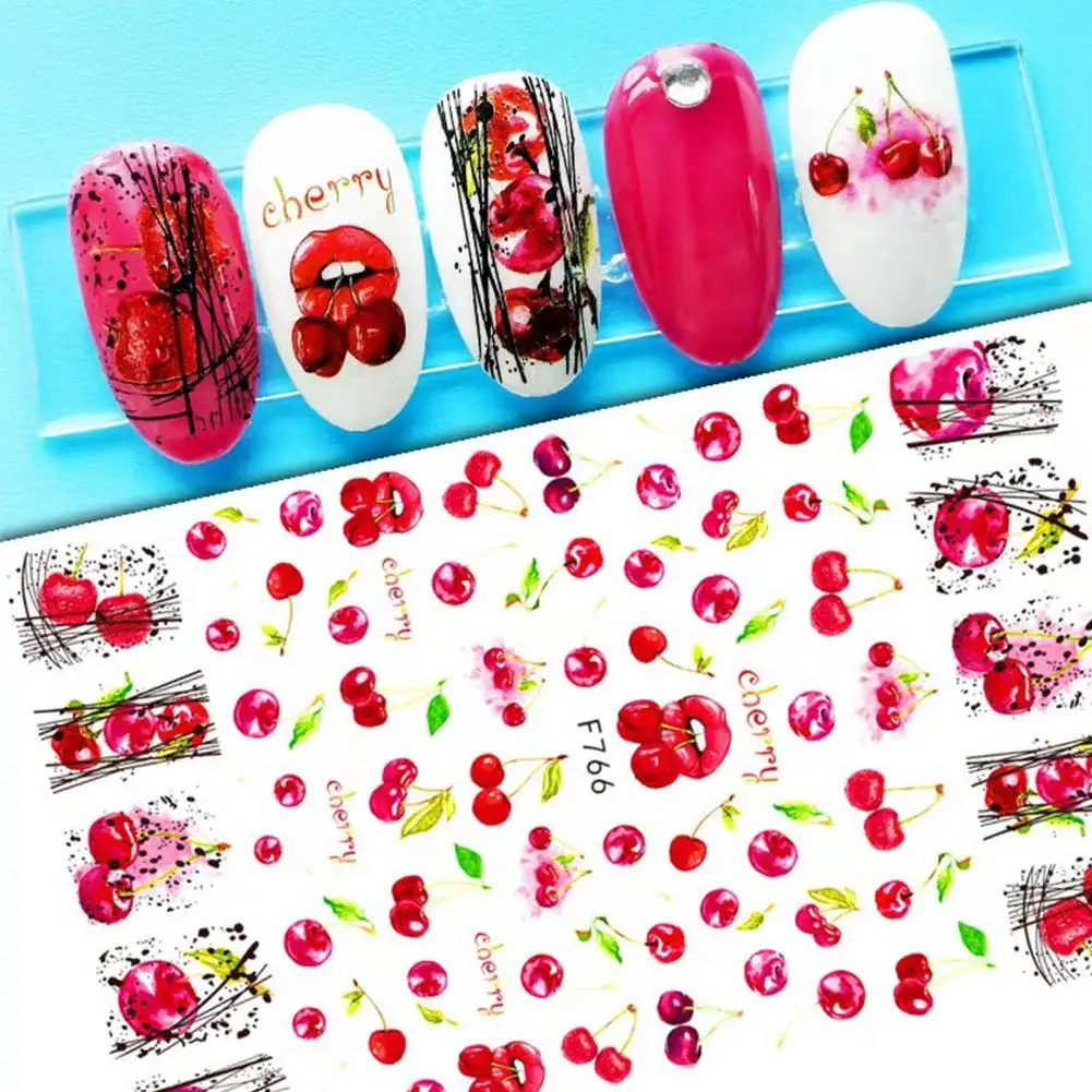 

11Pcs/Set 3D Nail Fruit Sticker Multiple Shapes Various Patterns Ultra Thin Fruit Sticker Strawberry DIY Water Transfer Decal fo