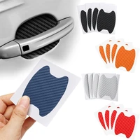 4pcsset car door sticker carbon fiber scratches resistant cover auto handle protection film exterior styling accessories