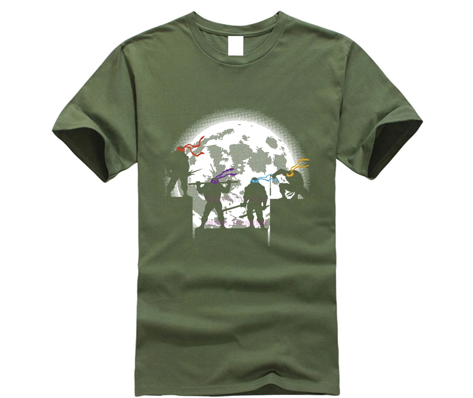 Мужская футболка с коротким рукавом в стиле хип-хоп принтом Черепашки-ниндзя |