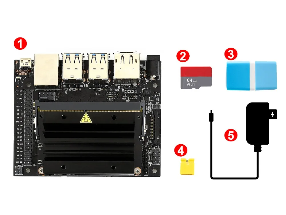 NVIDIA Jetson Nano разработчик комплект AI разработка посылка с 64 Гб Micro SD карты камера " ips дисплей источник питания
