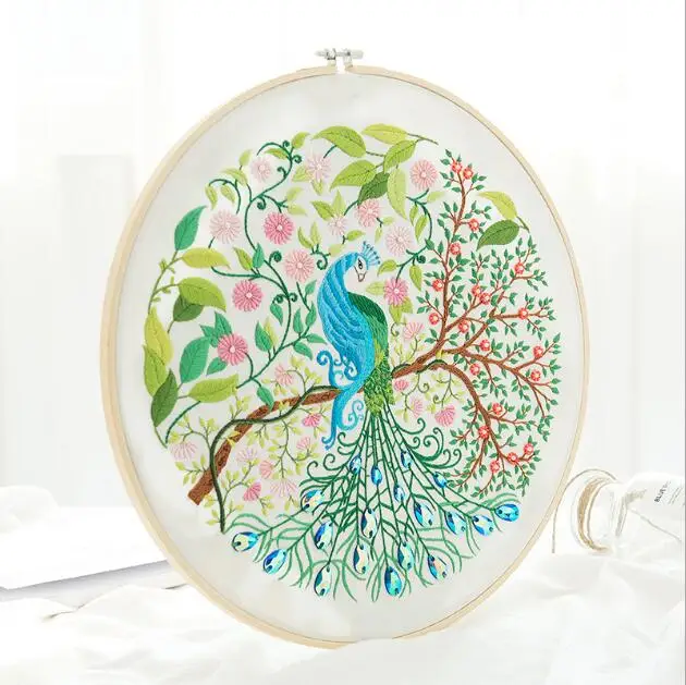 Вышивка павлином Европейский комплект для вышивки простой трехмерный Набор