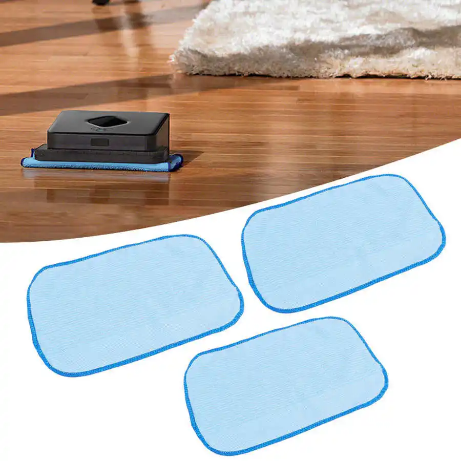 

3Pcs Wet Fiber Mopping Cloths Mop Pads Fits for Braava 321 380 320 380t Floor Cleaning Machine Sweeper Accessories